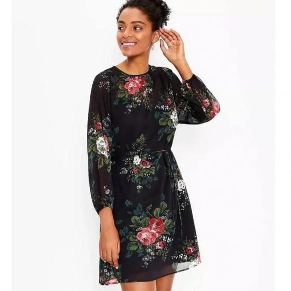 Sheer floral LOFT mini dress - Picture 3 of 4